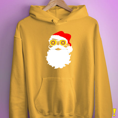 Santa Claus Intersex Pride Flag Sunglasses Hoodie - Mustard